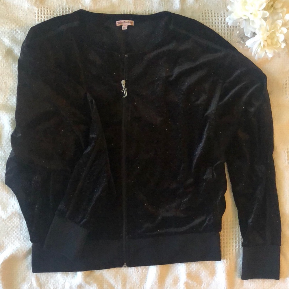 Black Sparkle Juicy Couture Zipper Jacket
